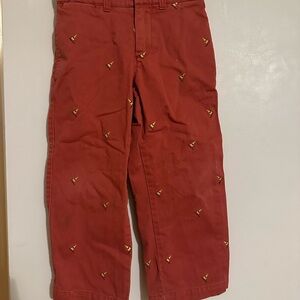 Crewcuts Boys Red Embroidered Chinos / v good condition.  Sz 5